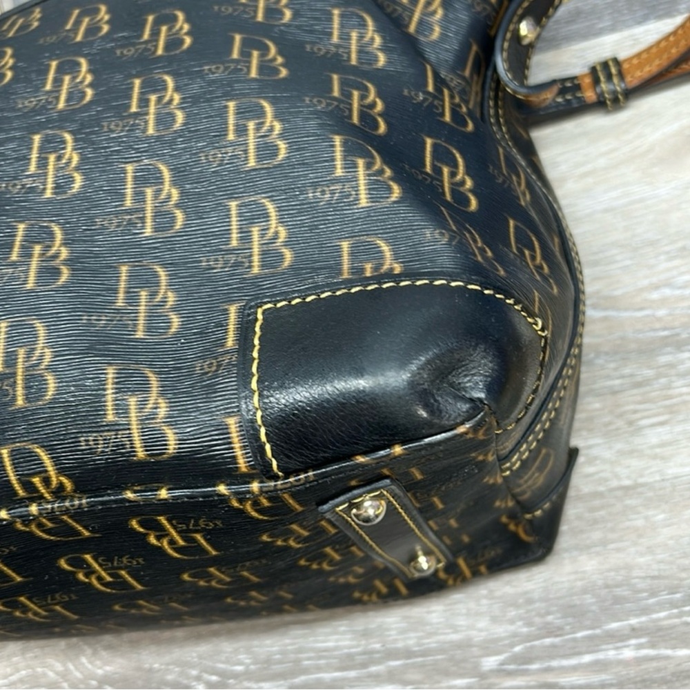 Dooney and Bourke Florentine Vacchetta Black Leather Bag-Very Gently Loved!! - Picture 7 of 12